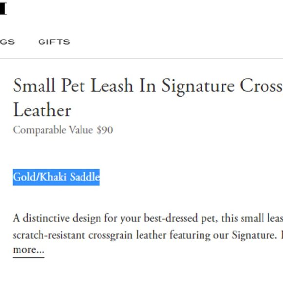 $59 *NEW* COACH Khaki Sig Small Pet Leash - Picture 2 of 2